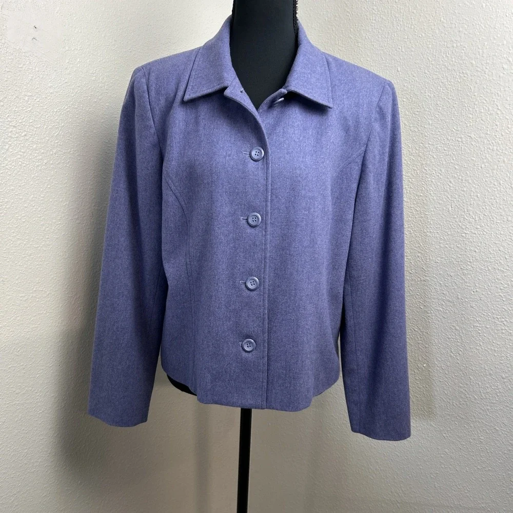 Vintage Pendleton Blazer Women's 10 Purple Virgin Wool USA Made Lined Career